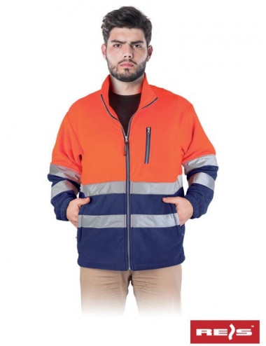 Schützendes Fleece-Sweatshirt Polstrip PG Orange-Marineblau Reis