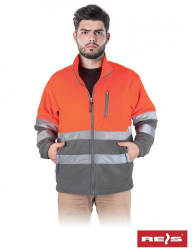 Schützendes Fleece-Sweatshirt Polstrip PS orange-grau Reis