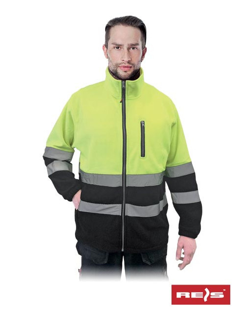 Polstrip yb schützendes Fleece-Sweatshirt gelb und schwarz Reis