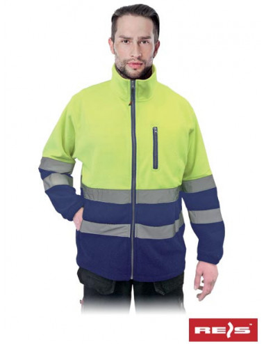 Protective Polstrip YG Fleece-Sweatshirt, Gelb und Marineblau, Reis
