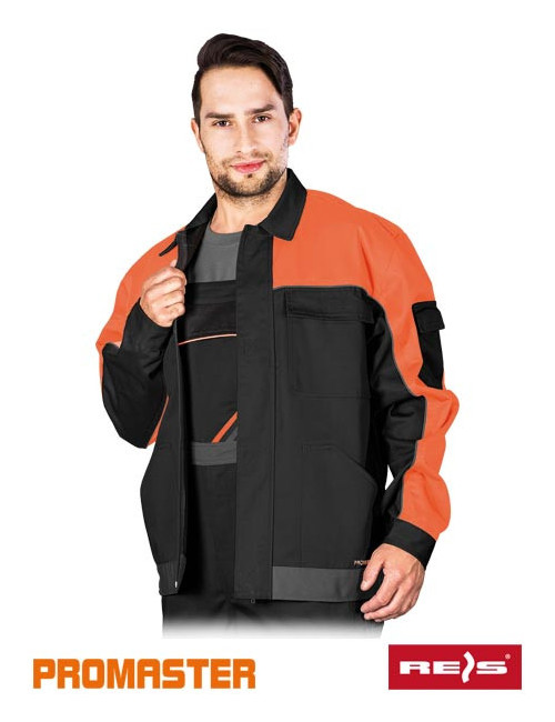 Pro-j bps Schutzsweatshirt schwarz-orange-grau Reis