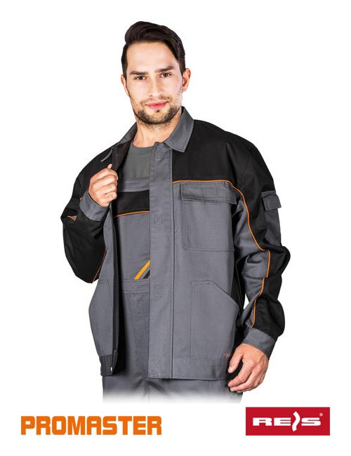 Pro-j sbp Schutz-Sweatshirt Stahl-Schwarz-Orange Reis