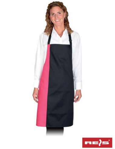 Schürze fduo-2k bfu schwarz und rosa fuschia Reis