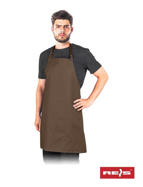 "Reis FPB-Classic BR Brown Apron - Durable, Adjustable, Embroidery Op