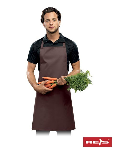 "Reis Power Brown Mocha Apron - Durable, Customizable Workwear for Ch