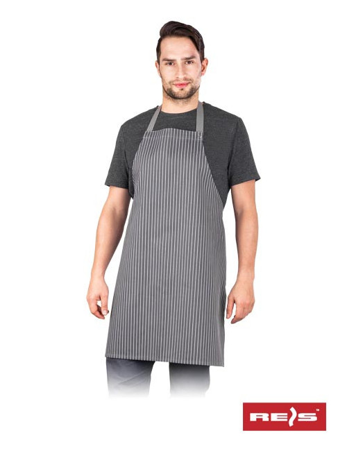 "Reis FPB-Strap Apron in Gray & White - Comfortable, Durable, Customi