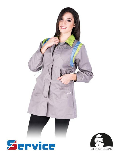 LEBER&amp;HOLLMAN WOMEN`S PROTECTIVE COAT LH-COLVISER SJNJZ GREY-LIGHT BLUE-LIGHT GREEN