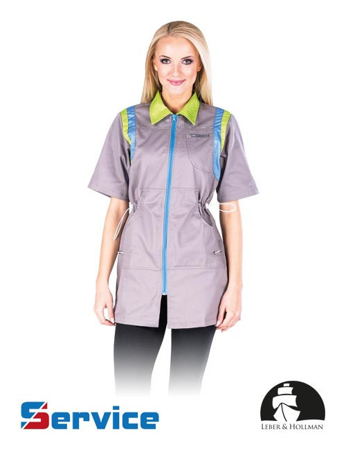 Damen-Schutzschürze lh-coviser sjnjz grau-hellblau-hellgrün Leber&amp;hollman