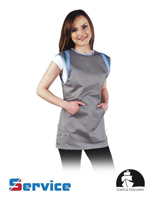 LEBER&amp;HOLLMAN WOMEN`S PROTECTIVE APRON LH-VESTVISER SJNJZ GREY-LIGHT BLUE-LIGHT GREEN
