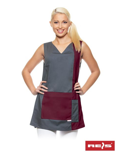 Tnduo Damen-Tunika Sbor Grau und Burgunderrot Reis