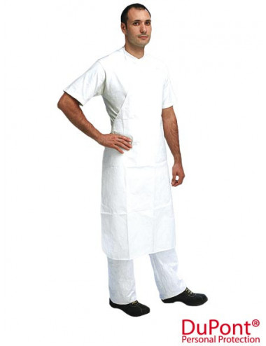Tyvek tyv-ap front apron in white Dupont