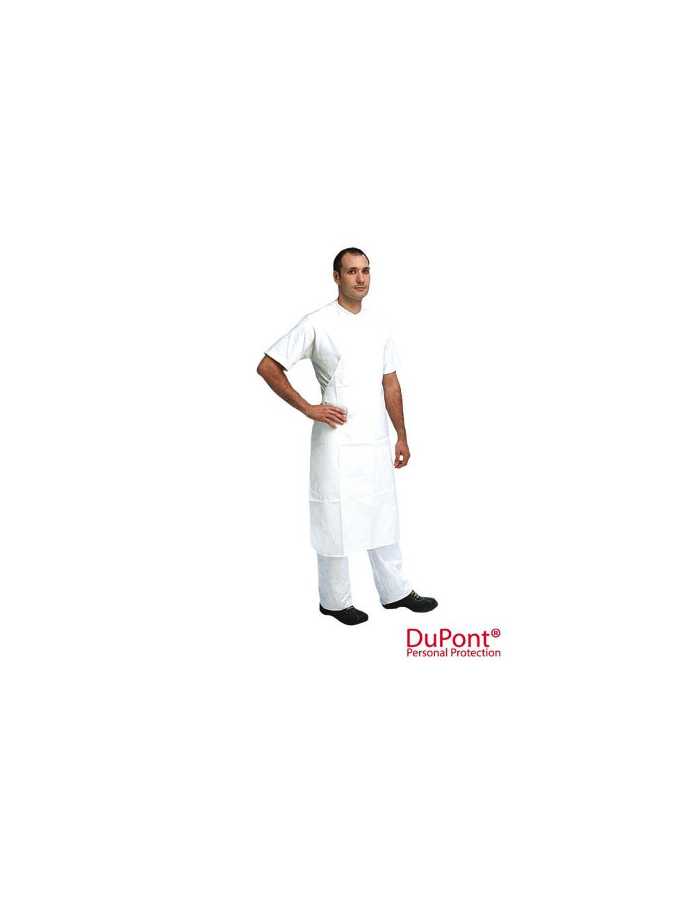 Tyvek tyv-ap front apron in white Dupont