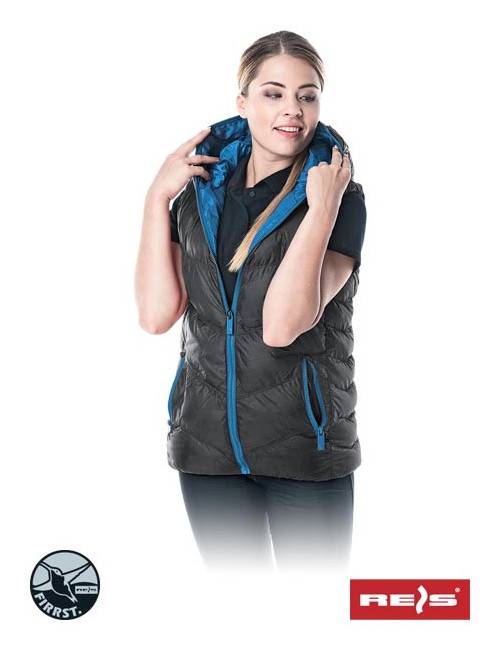 Bezrękawnik ocieplany damski z kapturem, pikowana,możliwy nadruk, haft