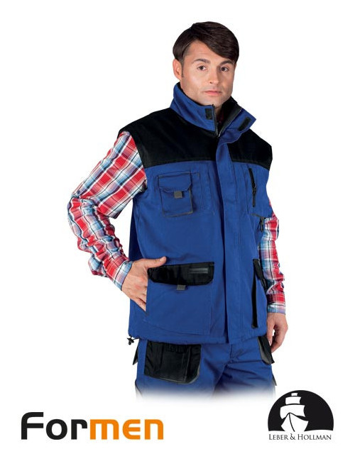 Isolierte, ärmellose Schutzjacke lh-fmnw-v nbs blau-schwarz-grau Leber&amp;hollman