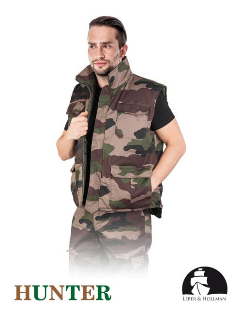 Camo-isolierte ärmellose Jacke, Taschen, verlängerter Rücken