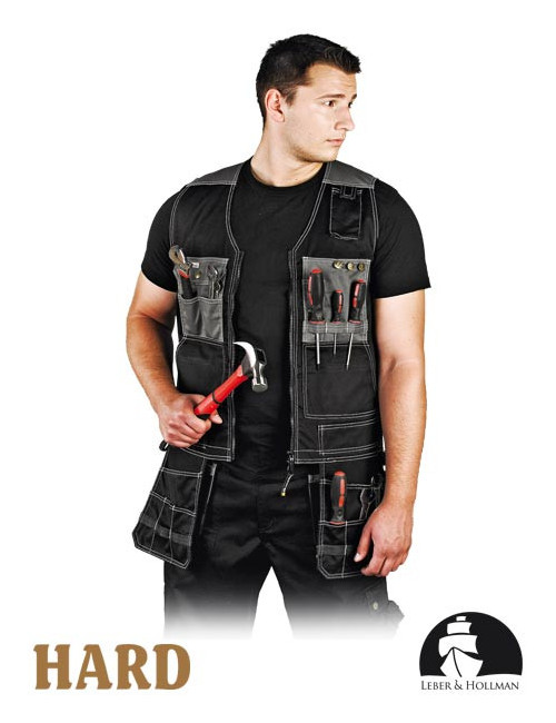 Multi-pocket work vest for mechanics, embroidery, logo