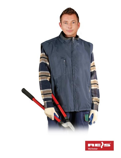 Mit Fleece gefütterte, ärmellose Jacke, Reißverschluss, doppelseitig, mit Aufdruck und Stickerei