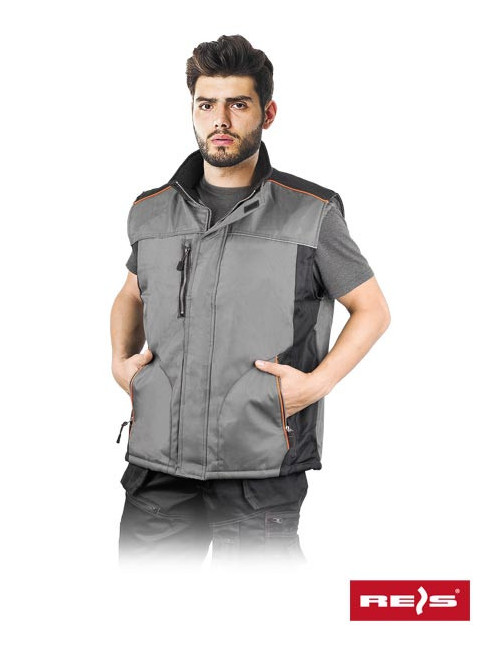 Fleece lined vest with water repellent coating, perfect for embroidery
