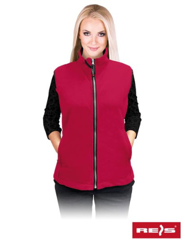 Women`s zip-up fleece vest, ideal for embroidery