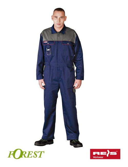 KF GS Schutzanzug marineblau und grau Reis