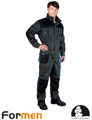 LEBER&amp;HOLLMAN PROTECTIVE OVERALL LH-FMN-O SBN STEEL-BLACK-BLUE