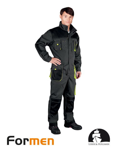 LEBER&amp;HOLLMAN PROTECTIVE SUIT LH-FMN-O SBY STEEL-BLACK-YELLOW