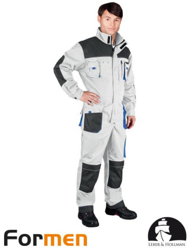 LEBER&amp;HOLLMAN PROTECTIVE OVERALL LH-FMN-O WSN WHITE-GREY-BLUE