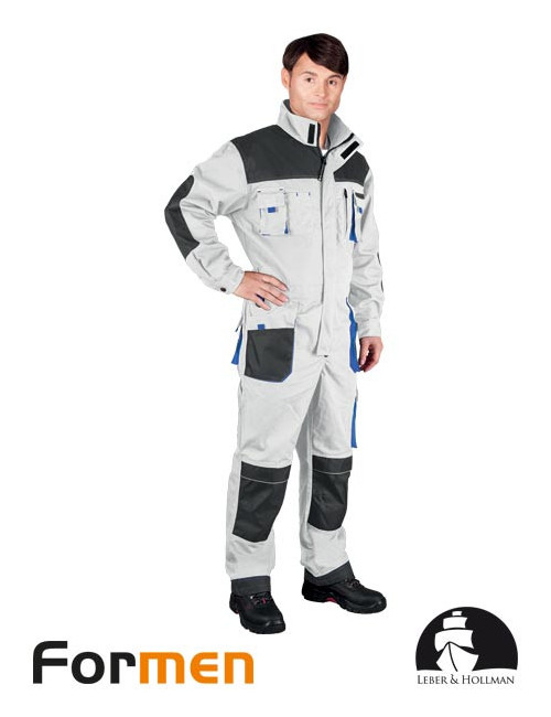 Schutzanzug lh-fmn-o wsn weiß-grau-blau Leber&amp;hollman
