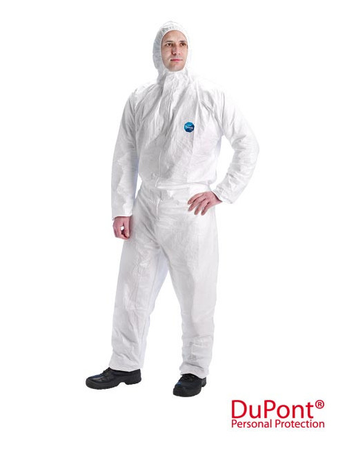 Tyv-dual protective suit in white Dupont