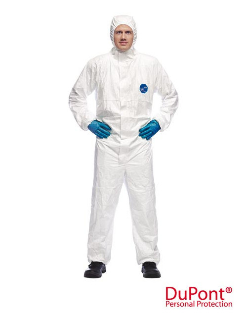 Tyvekx-chf5w protective suit in white Dupont