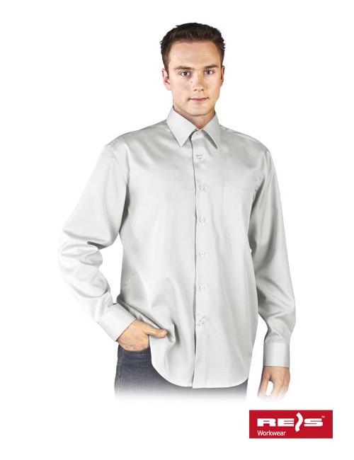 "Koszula Wyjściowa Ochronna Reis Kwdr - Białe z Haftem i Nadrukami.