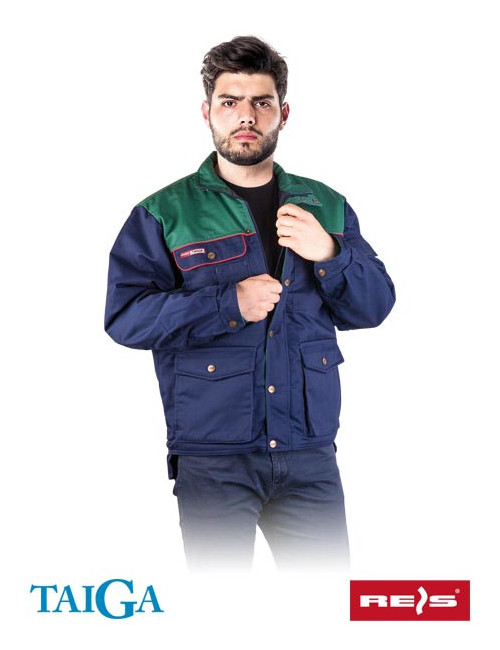 Isolierte Schutzjacke BTOGZ GZ Marineblau-Grün Reis