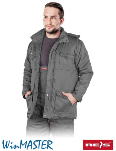 KMO-Long Isolierte Schutzjacke Grau/Stahl Reis