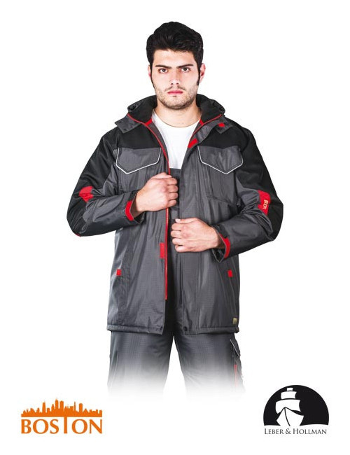 LEBER&amp;HOLLMAN PROTECTIVE PADDED JACKET LH-BSW-LJ SBC GREY-BLACK-RED