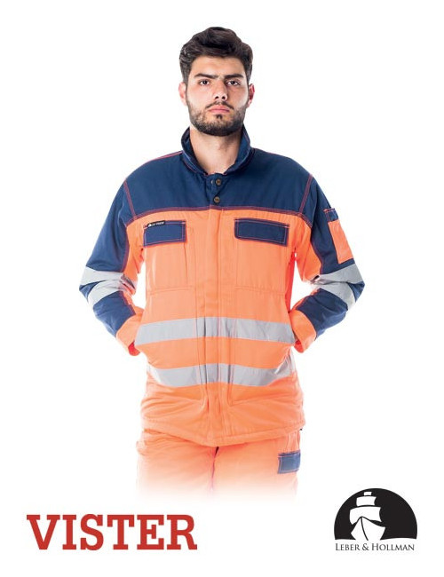 LEBER&amp;HOLLMAN PROTECTIVE INSULATED JACKET LH-JACWINTER PG ORANGE-NAVY