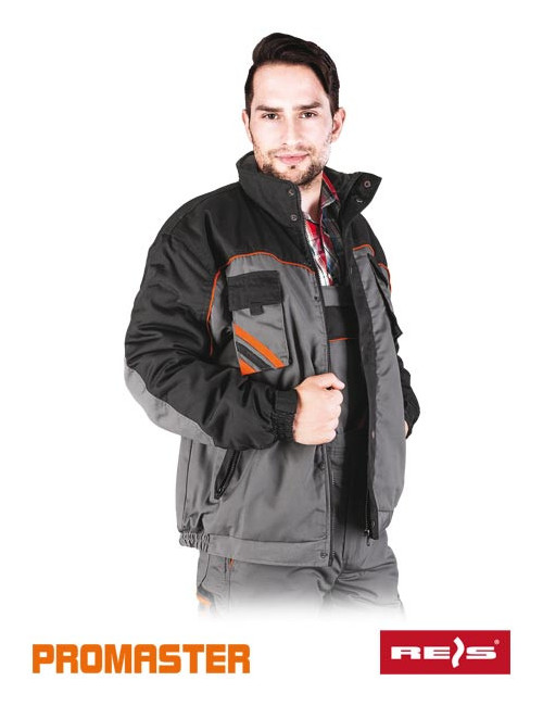Winter jacket, fastened with a zipper and velcro, reinforcements on the elbows, embroidery