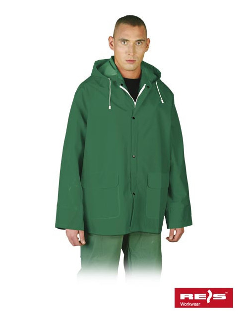 Regenjacke mit Kapuze, Belüftungssystem auf der Rückseite