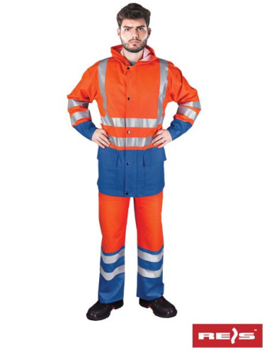 Heavy-duty rain suit with drawstring hood