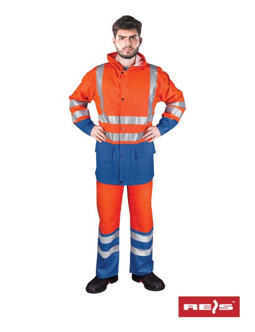 Heavy-duty rain suit with drawstring hood