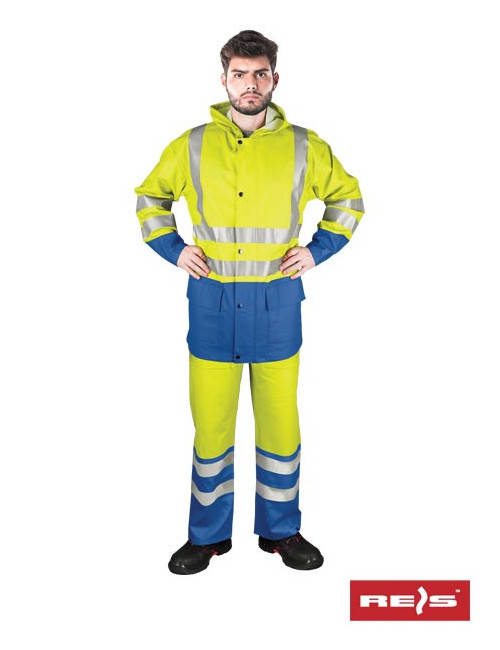Protective rain set kplpufluo yn yellow-blue Reis