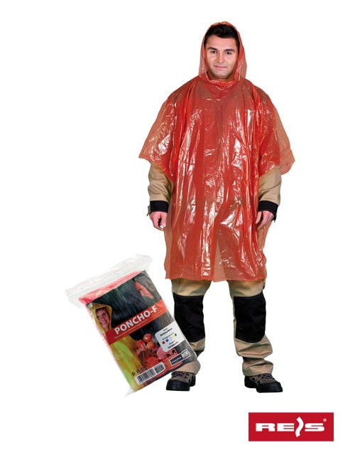 Ponczo ochronne przeciwdeszczowe poncho-f c czerwony Reis