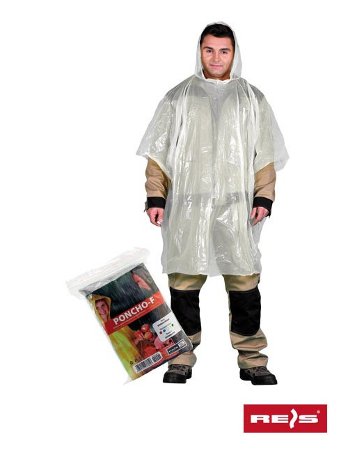 Schützender Regenponcho Poncho-f t transparent Reis