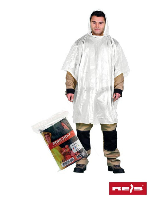 Ponczo ochronne przeciwdeszczowe poncho-f w biały Reis