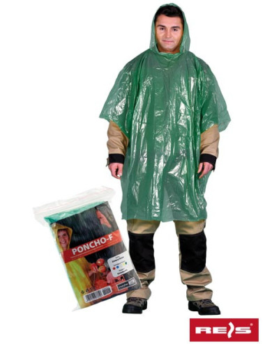 Schützender Regenponcho Poncho-f mit grünem Reis