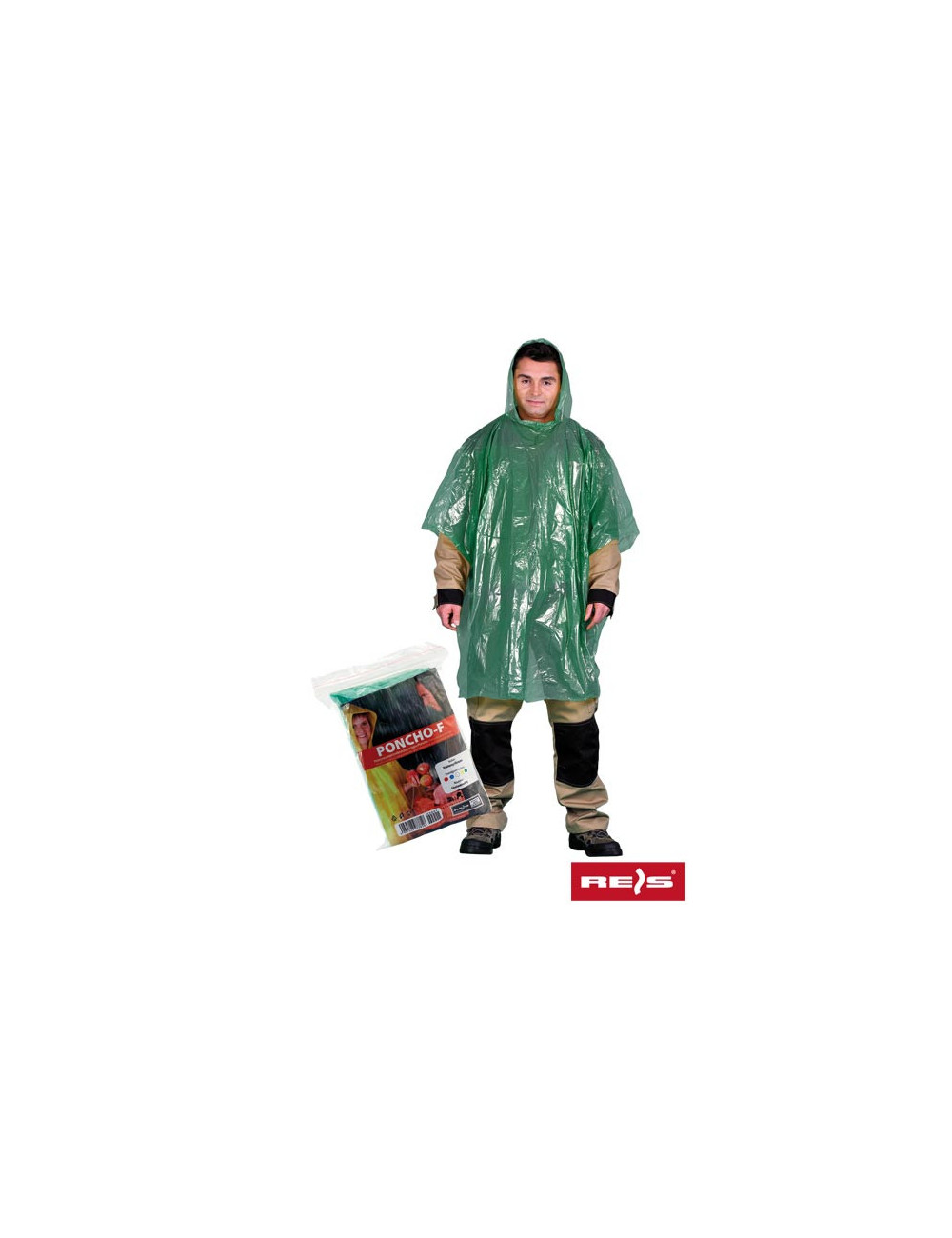 Protective rain poncho poncho-f with green Reis