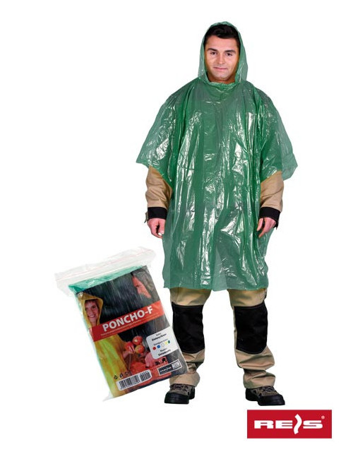 Schützender Regenponcho Poncho-f mit grünem Reis