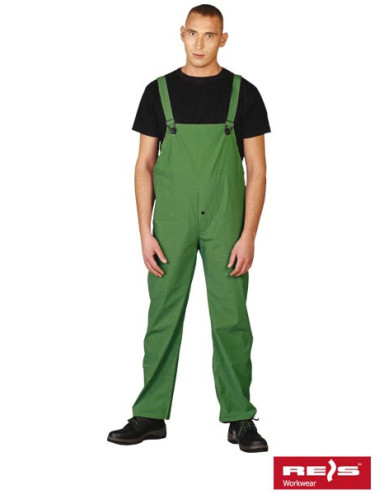 Regenfeste PVC-Latzhose, verstellbare Hosenträger, STICKEREI-LOGO