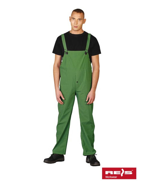 Regenfeste PVC-Latzhose, verstellbare Hosenträger, STICKEREI-LOGO