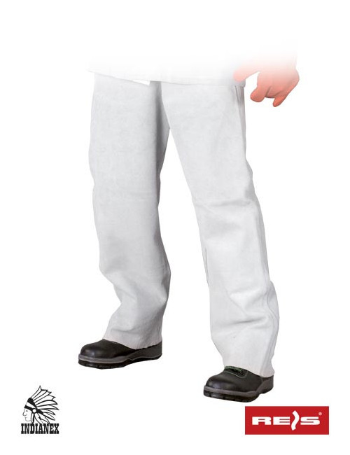 Spodnie ochronne skórzane dla spawaczy ssl w biały Reis