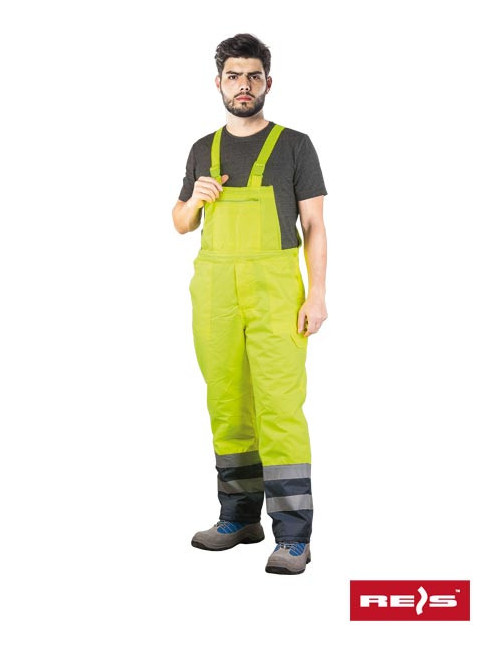 Isolierte Schutzlatzhose blau-gelb-b yg gelb-marineblau Reis